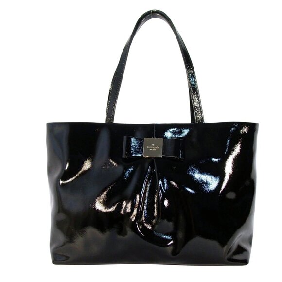 KATE SPADE Veranda Place Evie $268 Patent Leather Bow Tote Bag - Picture 12 of 12
